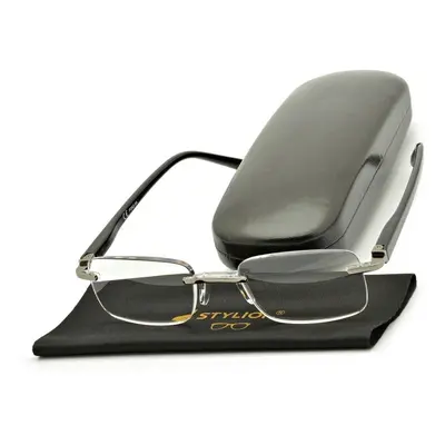 Plusy +3.00 okulary bezramkowe do czytania korekcyjne ST323X czarne