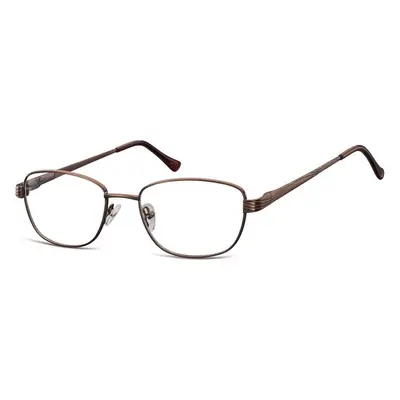 Oprawki korekcyjne zerówki okulary metalowe 796E brązowe