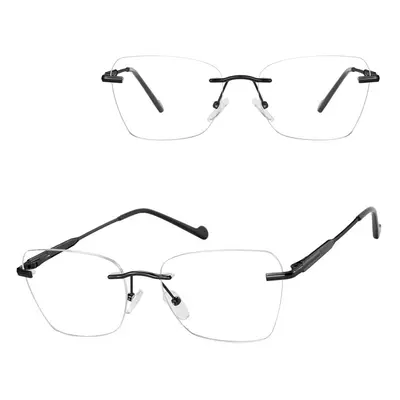 Bezramkowe oprawki korekcyjne okulary zerówki patentki na teleskopach 871C czarny