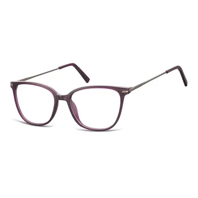 Okulary oprawki zerówki korekcyjne Nerdy Unisex Sunoptic AC26E ciemnofioletowe