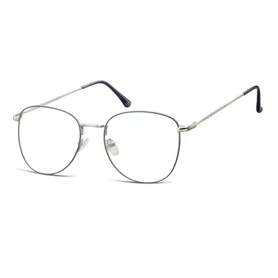 Oprawki okulary Pilotki zerówki korekcyjne 924E niebiesko-srebrne