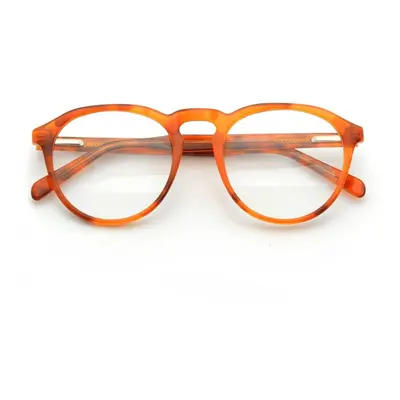 Okrągłe Okulary oprawki Lenonki zerówki korekcyjne Sunoptic AC21E jasna panterka