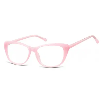 Okulary oprawki korekcyjne Kocie Oczy zerówki Sunoptic CP129B różowe