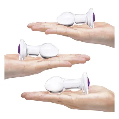 Zestaw 3 szklanych korków analnych - Glas Bling Bling Glass 3 pc Anal Training Kit