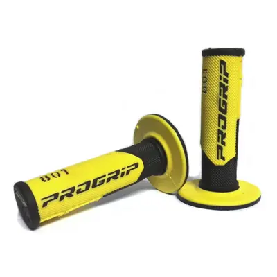 Manetki PROGRIP 801 (dwuskładnikowe) dl 115 mm cross / enduro żółty/czarny motor motocykl motocy