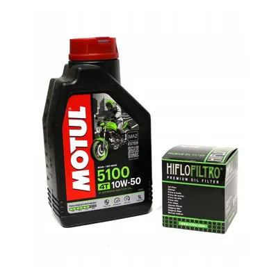 Olej motul 5100 1l 10w50 (półsyntetyczny) + filtr oleju HF655