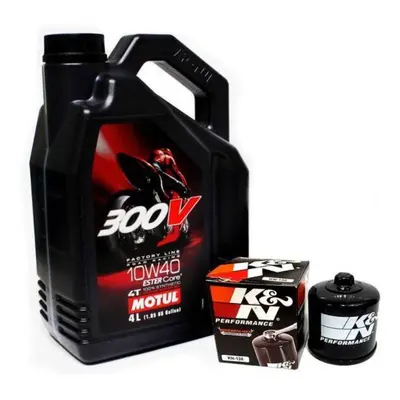 Olej motul 300v 4l 10w40 (syntetyczny) 4t + filtr oleju KN204