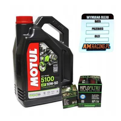 Olej motul 5100 4l 10w50 (półsyntetyczny) + filtr oleju HF155 HF156