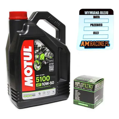 OLEJ MOTUL 5100 4L 10W50 4T JASO MA2 + FILTR oleju HF652