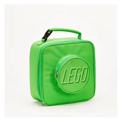 Zielona torebka śniadaniowa w stylu klocka LEGO