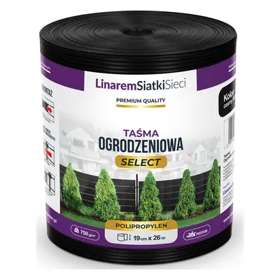 Linarem SiatkiSieci TAŚMA OGRODZENIOWA PREMIUM SELECT 19x26m DO OGRODZENIA PANELOWEGO CZARNA