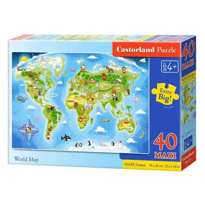 Castorland Puzzle elementów Maxi Mapa świata