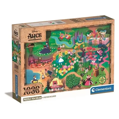 Clementoni CLE puzzle 1000 Compact DisneyMaps Alice 39785