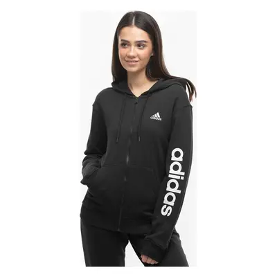 Adidas Bluza damska adidas Essentials Linear Full-Zip French Terry Hoodie czarna IS2072