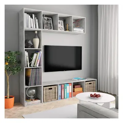 vidaXL vidaXL 3-cz. regał na książki/półka pod TV, kolor betonu 180x30x180 cm