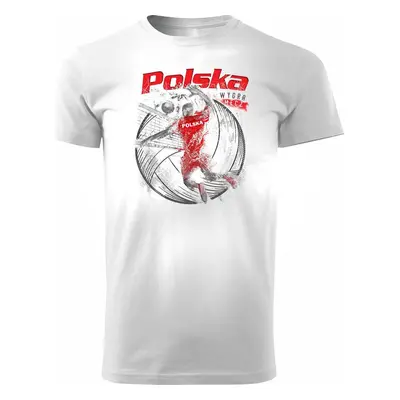 Topslang Koszulka polska siatkówka dla kibica do siatkówki siatkówka Volleyball męska biała REGU