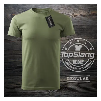 Topslang Topslang koszulka wojskowa zielona khaki męska bawełniana t-shirt męski zielony REGULAR