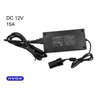 Ładowarka Nvox Zasilacz stabilizowany z gniazdem zapalniczki 12V o mocy 180W... (NVOX 15A12V)