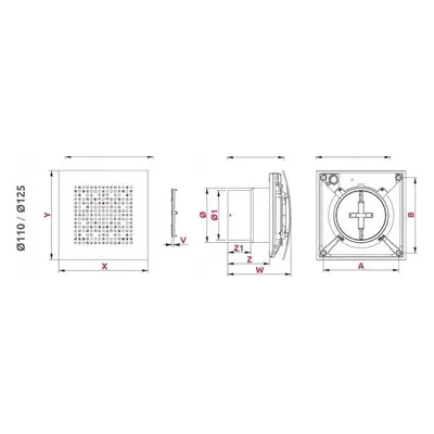 Wentylator AWENTA Wentylator łazienkowy Awenta WPAB110ZT Pulsar fi100mm m3/h 9W 230V z wyłącznik