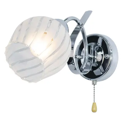 Kinkiet Mdeco Szklana lampa ścienna ELM7138/1 8C kinkiet do sypialni chrom