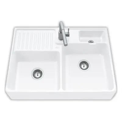 Villeroy & Boch biały (alpejski) - 6323 91 Zlew ceramiczny R1, korek manualny