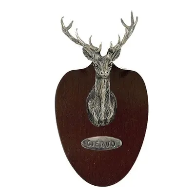 Muela Silverware DEER HEAD ON WOODEN TABLET cm 5x7