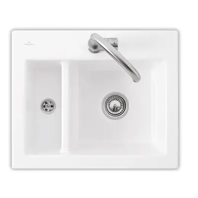 Villeroy & Boch Subway 60 XM biały (alpejski) - 6780 01 R1 Zlew ceramiczny korek manualny