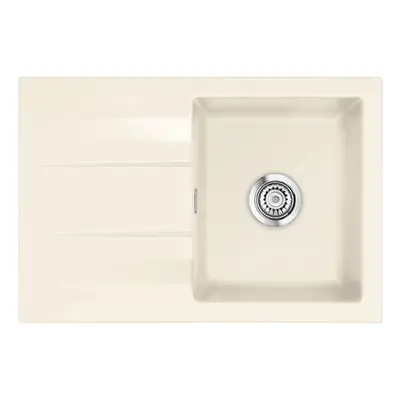 Systemceram Genea 75 Magnolia, zlewozmywak ceramiczny, korek manualny