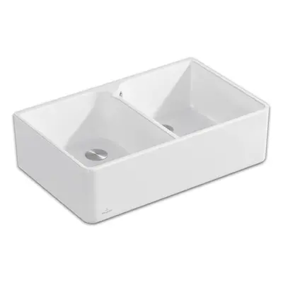 Zlew Villeroy & Boch 80 X - 6380 01 R1 Zlew ceramiczny biały (alpejski) korek manualny