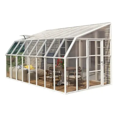 Rion Plastikowa szklarnia przyścienna Sun Room 410 Biały 632 x 258 x 266 cm