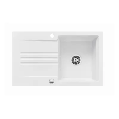 Systemceram Kara 85 Polar, zlewozmywak ceramiczny, korek manualny