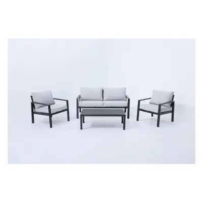 Meble Ogrodowe Aluminiowe Sofa + Dwa Fotele + Stolik