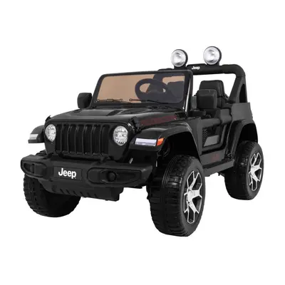 Jeep Wrangler Rubicon na akumulator dla dzieci Czarny + Pilot + Radio MP3 LED + Koła EVA