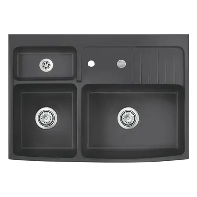 Systemceram Centra 90 Schiefer, zlewozmywak ceramiczny, korek automatyczny