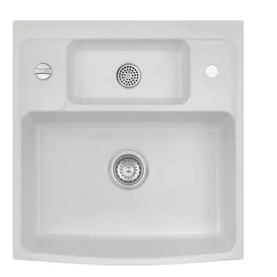 Systemceram Centra 90 Satin, zlewozmywak ceramiczny, korek automatyczny