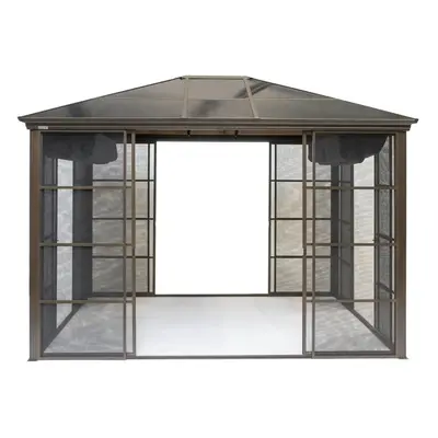 Sojag Pawilon aluminiowy Castel 1012 z osłoną przeciwsłoneczną Brąz 362x298x283cm