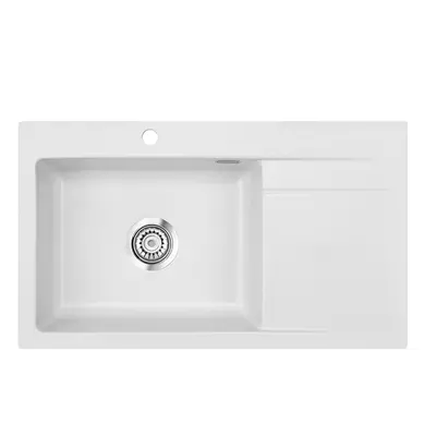 Systemceram Stema 86 SL Satin, zlewozmywak ceramiczny, korek manualny