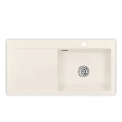 Systemceram Mera 100 SL Jasmin, zlewozmywak ceramiczny, korek manualny