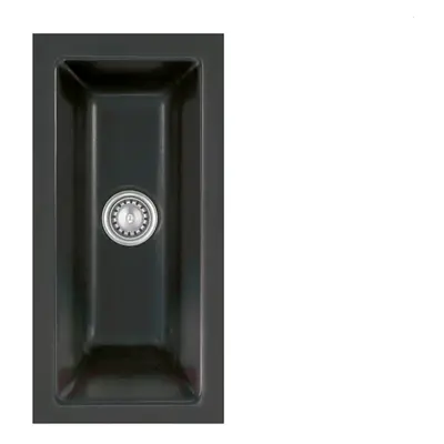 Systemceram Mera 16 U Nero, zlewozmywak ceramiczny, korek manualny
