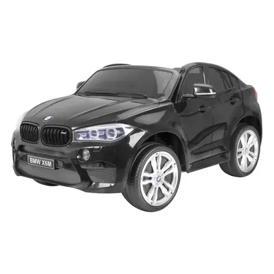 BMW X6M XXL dla 2 dzieci Czarny + Pilot + Ekoskóra + Pasy + Wolny Start + MP3 USB + LED