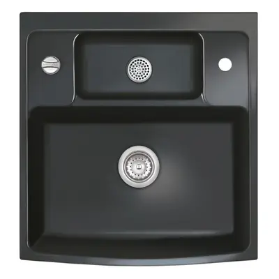 Systemceram Centra 60 Nero, zlewozmywak ceramiczny, korek automatyczny
