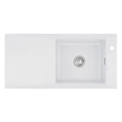 Systemceram Siro 100 Satin, zlewozmywak ceramiczny, korek manualny