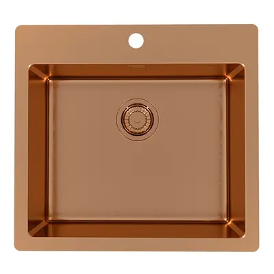 Alveus Monarch PURE 70 MIEDŹ QC zlewozmywak stalowy 565x525mm Odpływ Quick Close