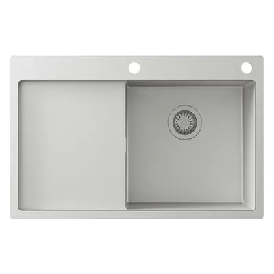 TERRA101N-R (nano) zlewozmywak stalowy srebrny PVD , powłoka Nano , Prawa komora