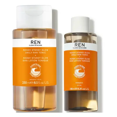 REN Clean Skincare Ready Steady Glow Daily AHA Tonic Home and Away Duo