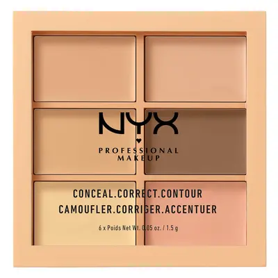 NYX Professional Makeup 3C – Conceal, Correct, Contour paleta do korekty i konturowania – Light