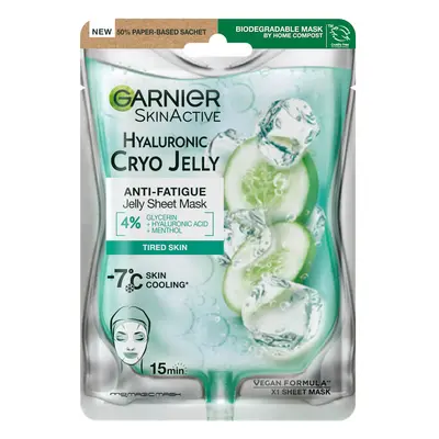 Garnier Anti-Fatigue Hyaluronic Acid and Icy Cucumber Cryo Jelly Face Mask maseczka do twarzy pr