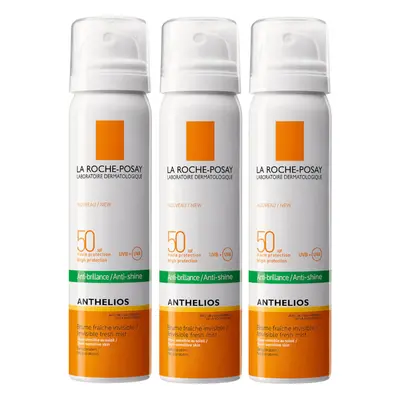 La Roche-Posay Anthelios Anti-Shine Sun Protection Invisible SPF50+ Face Mist 75ml Trio