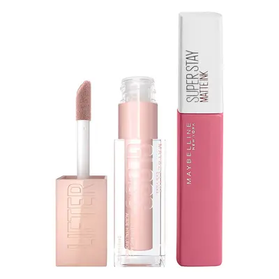 Maybelline Lifter Gloss and Superstay Matte Ink Lipstick Bundle (Various Shades) - 125 Inspirer