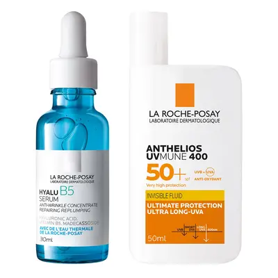 La Roche-Posay Daily Replump and Protect Set: Hyalu B5 Hyaluronic Acid Serum + SPF50+